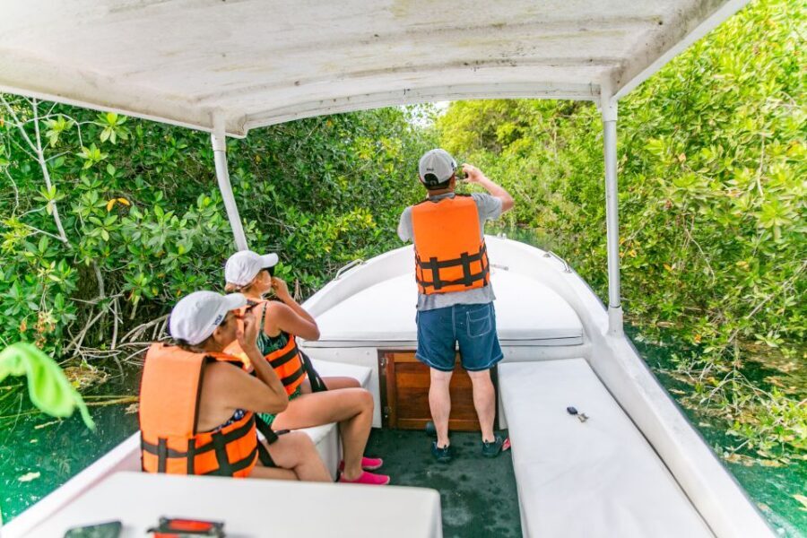 Bacalar: 3 Hour Boat Trip with Swimming & Drinks - Pirate Canal swim: your main chance to get in the water
