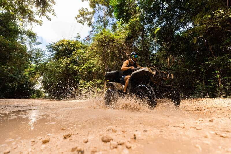 Cancun: Jungle ATV Tour, Ziplining, and Cenote Swim - Safety briefing first, then ATV dust: the quad bike portion