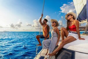 CATAMARAN to Isla Mujeres, Snorkel & Beach Club by Xcaret - Zaza Yacht & Beach Club on Isla Mujeres: private comfort over public chaos