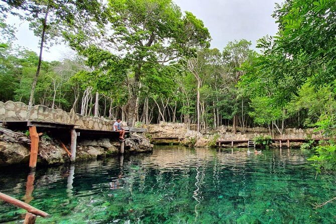 Cenote Cavern Tour and Swim with Sea Turtles in Akumal - Cenote Nohoch and the cave swim rhythm in a life jacket