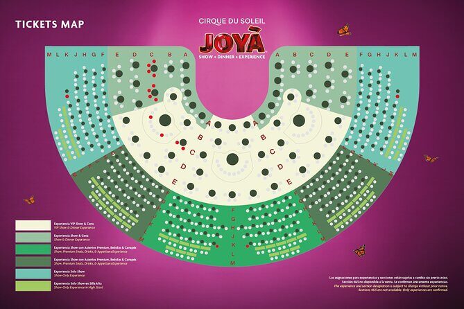 Cirque du Soleil JOYÀ Admission Tickets - Food and drink: what’s included and what you can swap