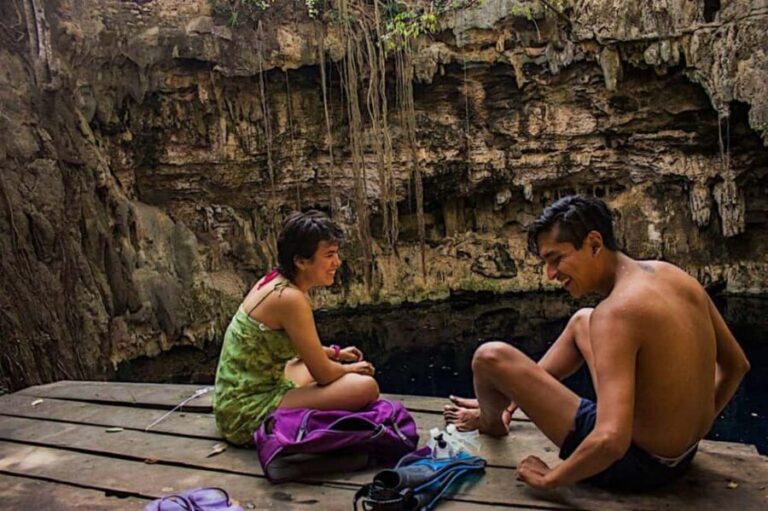 From Mérida:Uxmal and amazing cenotes guided tour with lunch - Open cenote time: a calmer second stop after the cave