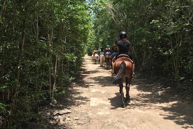 Horseback Riding plus ATV, Cenote, Ziplines, and Lunch - Beginner horseback riding: a walk in the arena, not a trail sprint