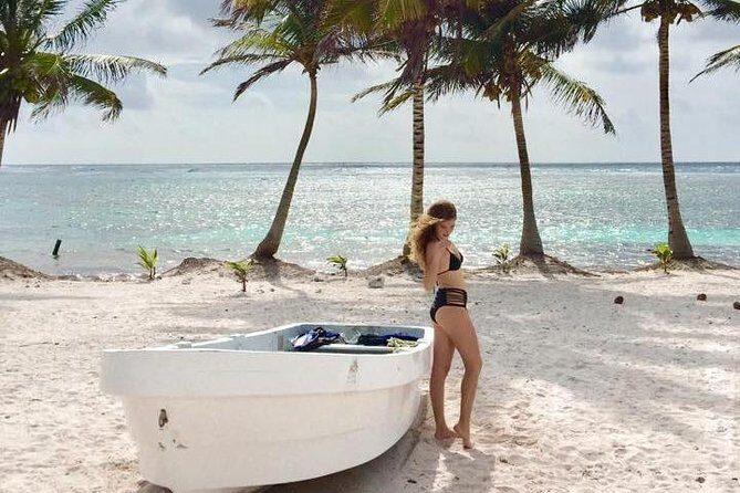 Private beach, all inclusive. - The road out to the beach: jungle time that’s part of the deal