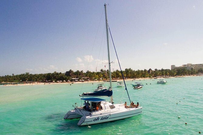 Private Catamaran from Cancun to Isla Mujeres | For up to 25 ppl - Isla Mujeres marina time and optional island free time (especially on 7-hour trips)