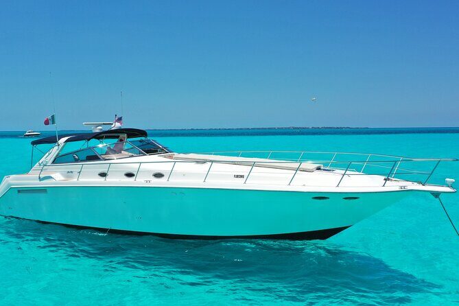 Private Luxury Yacht 55FT Rental in Cancun - 4 Hours: Snorkel Options, Playa Norte Time, and Punta Sur Coast Walks