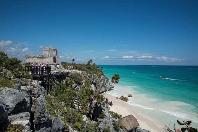Private Tulum Ruins, Turtles in Akumal and Cenote Adventure - Entering Tulum Archaeological Site With a Bilingual Guide and Ocean Views