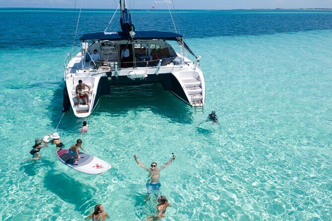 Puerto Morelos Secret Sandbar Catamaran Sail - The onboard lunch and unlimited drinks: where the value really shows up
