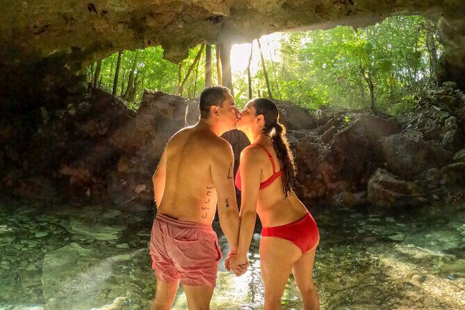 Ride to a life changing cenotes tour - Cenote Stop Two: Semi-Open Water and Sunlight on the Surface