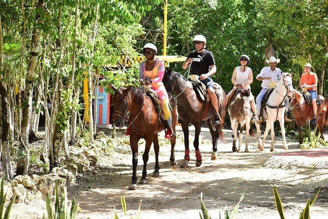 Tequila Tasting, Horseback Riding,ATV, Ziplines Cenote and Lunch - Horseback riding: a jungle circuit, not a long trail ride