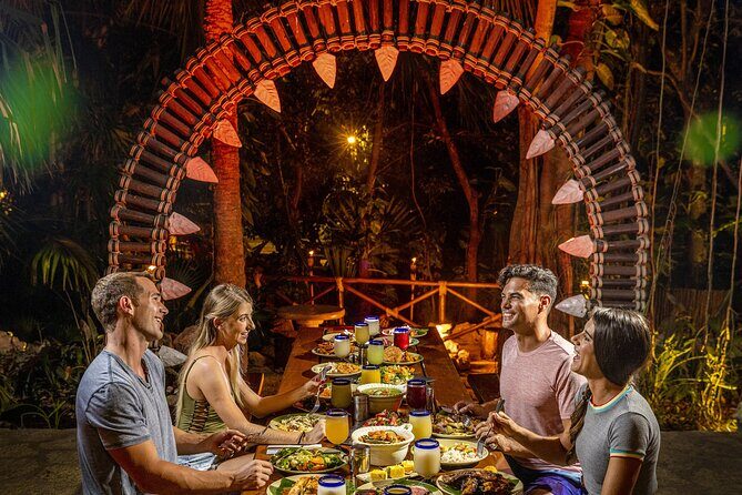 Xplor Fuego Admission <em>Official Product</em> – Hammock Splash into the cenote: a different thrill than ziplining’ /><br />
The <strong>Hammock Splash</strong> is a customized zipline-style ride where you’re dropped from a hammock into cool waters in a cenote. It’s different from the straight line zipline thrill because it has that sudden vertical drop feeling, and the water landing is part of the moment.</p>
<p><p>This attraction is great if you want variety. Ziplining is fast and airy. Hammock Splash is quick, physical, and wet right away. If your evening feels repetitive, this stop breaks the pattern.</p>
</p>
<p><p>As with the other water attractions, wear footwear that can handle wet conditions. One review tip that’s worth repeating: buying water shoes on site can be expensive, so pack your own water shoes if you can.</p>
</p>
<h2 id="the-buffet-dinner-and-unlimited-nonalcoholic-drinks-keep-your-energy-up">The buffet dinner and unlimited nonalcoholic drinks: keep your energy up</h2>
<p><img src=